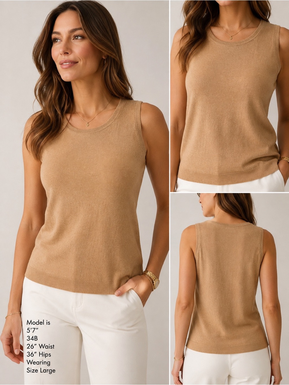 Talbots Camel sleeveless knit